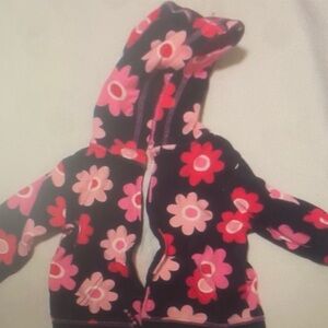 Floral Kids Hoodie - Black and Pink